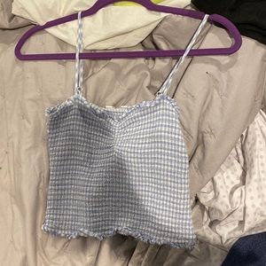 Blue and white striped tank